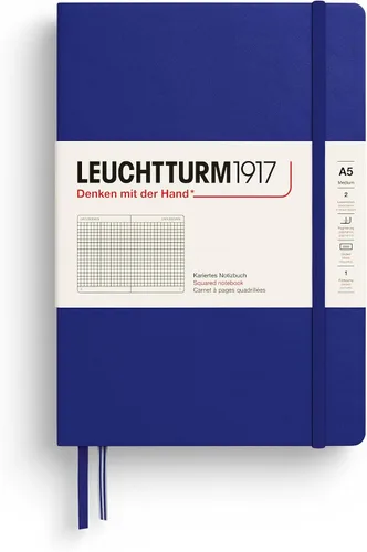 Vista 31 de LEUCHTTURM1917 - Cuaderno de tapa dura mediano A5 con 251 páginas numeradas para escritura y diario (negro, liso)