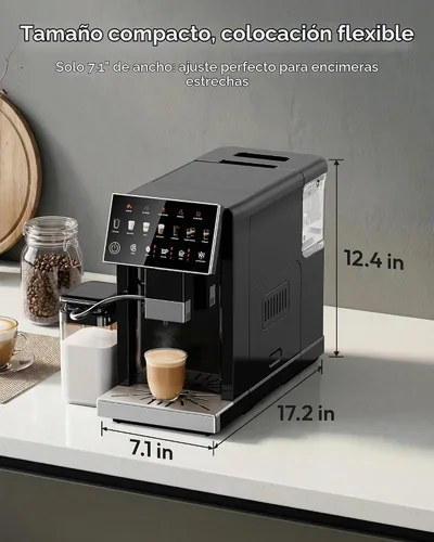 Vista 7 de EUHOMY Máquina automática de café expreso con molinillo incorporado