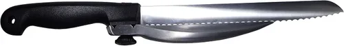 Vista 7 de Cuchillo de corte de precisión (diestro) - Hoja dentada de acero inoxidable de 8 y 1/4 pulgadas con guía de corte para rebanadas exactas de hasta