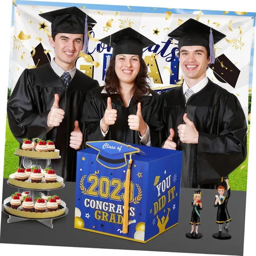 Vista 6 de Caja de tarjetas de graduación 2024 Soporte para tarjetas de felicitaciones, caja de decoración de fiesta de graduación, suministros de celebración
