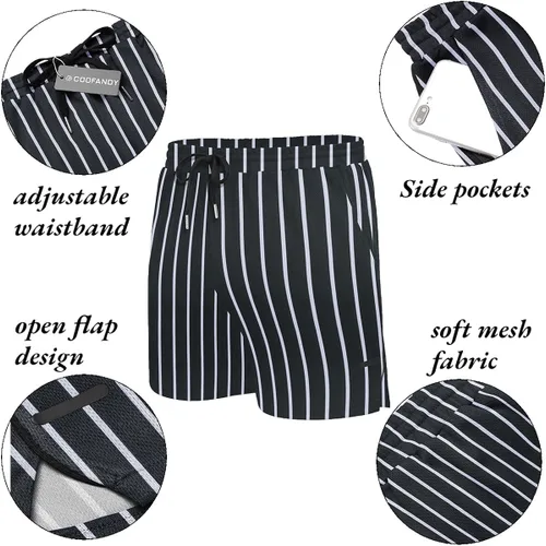 Vista 5 de COOFANDY Paquete de 2 pantalones cortos de entrenamiento de gimnasio para hombre, pantalones de malla ligeros para culturismo, entrenamiento