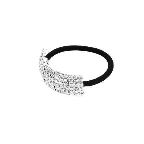 Vista 6 de 3 ligas elásticas para el cabello con diamantes de imitación para cola de caballo, accesorios para el cabello para mujeres y niñas