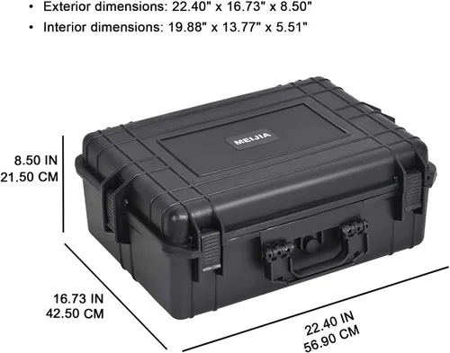 Vista 4 de MEIJIA Funda rígida protectora impermeable portátil, funda para cámara con espuma de ajuste personalizable insertada, apta para uso con drones