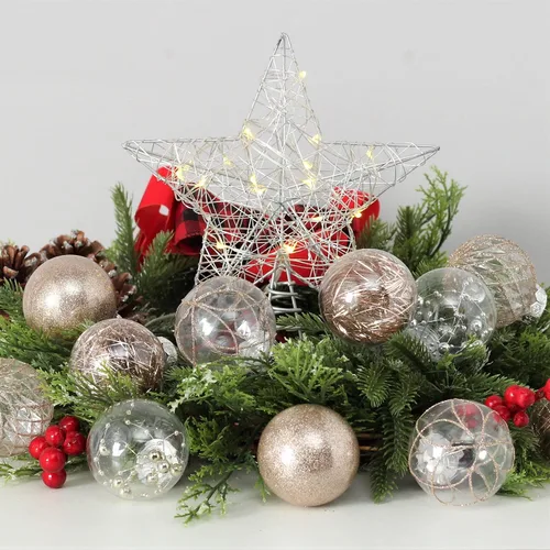 Vista 9 de Adornos de bola de Navidad de plástico transparente, 30 bolas de champán de 2.36 pulgadas para decoración de árboles, inastillables para regalos