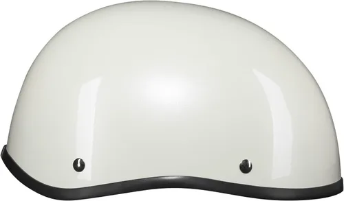 Vista 2 de Casco de media cara para motocicleta con diseño de calavera y crucero, aprobado por DOT Blanco