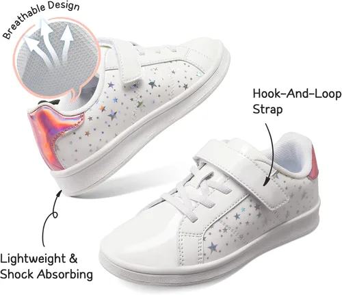 Vista 5 de DREAM PAIRS Tenis para niñas y niños pequeños, tenis para caminar y caminar