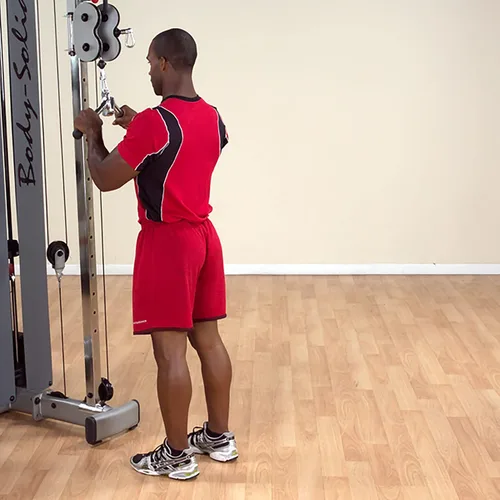 Vista 5 de Body-Solid Tools MB507RG Pro-Grip - Accesorio de barra en V equilibrado para máquinas de cable, entrenamiento de bíceps y tríceps