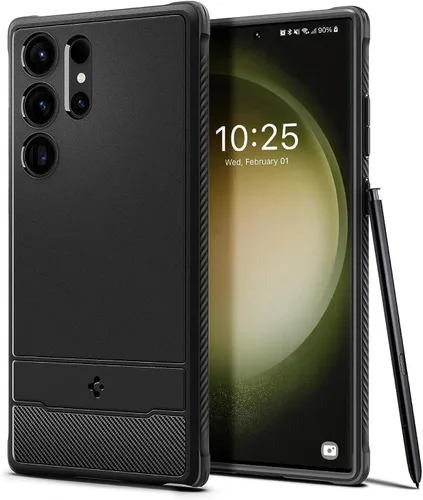 Vista 4 de Spigen Rugged Armor - Funda diseñada para Galaxy S23 Ultra (2023) [protección de grado militar], color negro mate