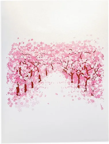 Vista 4 de ETA Tarjeta de felicitación de bosque de cerezos en flor 3D – Tarjeta Sakura hecha a mano para cumpleaños, aniversario, día de la madre y ocasiones