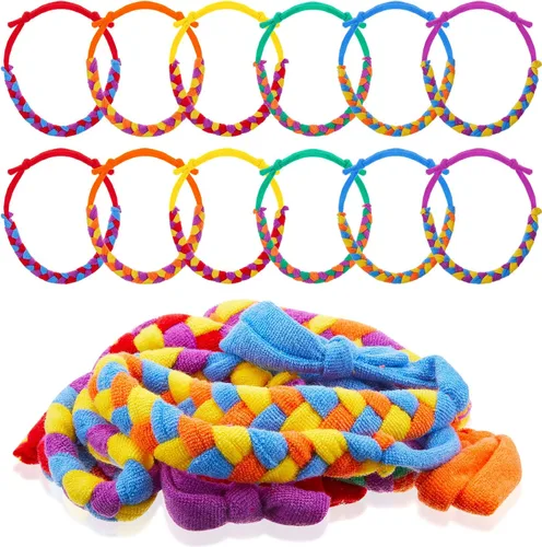Vista 8 de Henoyso Paquete de 12 collares sensoriales masticables para niños, tela de rizo suave, juguetes de dentición motora, para niños y niñas, joyas