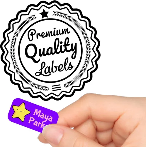 Vista 4 de 100 etiquetas de nombre personalizadas, etiquetas perfectas para niños, para guardería y suministros escolares, lindas etiquetas con nombre