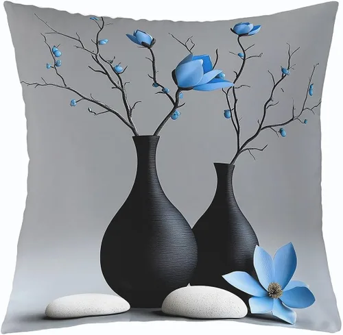 Vista 10 de Manfei Skull Maths Throw Pillow Cover Gothic Style Square Cushion Case Halloween Skeletons Black White Decor Throw Porch Pillows Cases for Couch