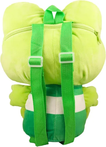Vista 2 de Hello Kitty and Friends Keroppi - Juego de mochila de peluche de 14 pulgadas con correas de transporte y tatuajes temporales, más Regalos de Hello