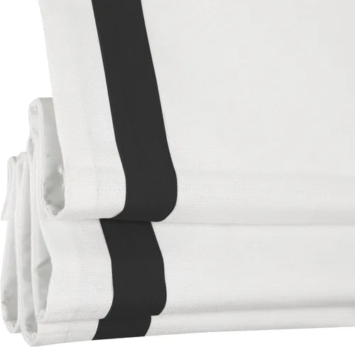 Vista 10 de Persianas romanas sin cordón, persianas romanas para ventanas con rayas negras de bloqueo total premium, persianas romanas personalizadas de tela