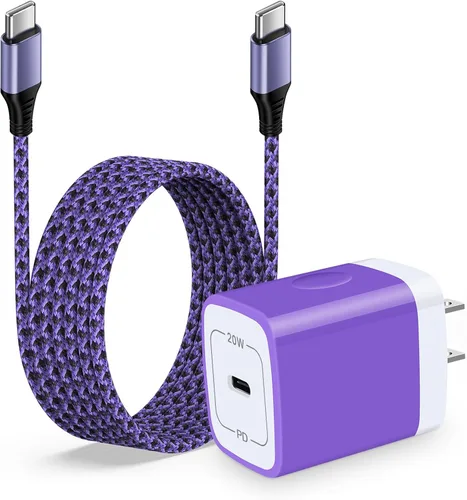 Vista 9 de Cargador rápido de iPhone 16e para iPhone 17 Air 16 Pro Max/16 Pro/16 Plus/16/15, iPad Pro Air Mini, cable de carga USB C a C de 6 pies para Samsung