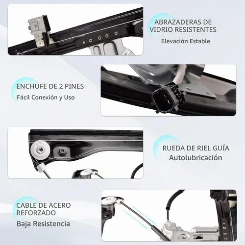 Vista 5 de Regulador de Ventanilla Eléctrica Delantera Izquierda del Lado del Conductor de 2 Pines con Conjunto de Motor Compatible para Chevrolet Cruze