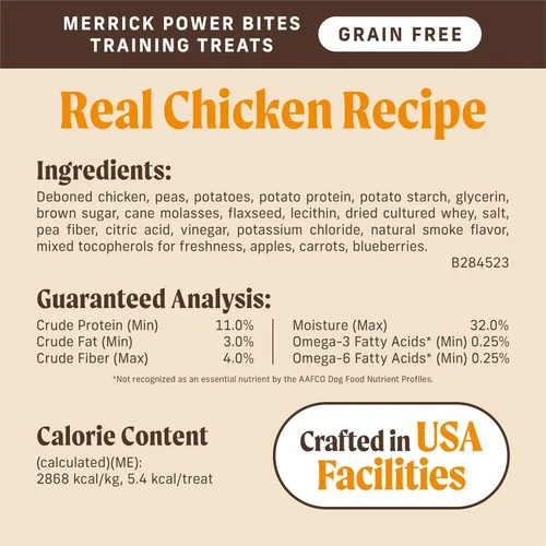 Vista 5 de Merrick Power Bites - Golosinas suaves y masticables para perros, sin gluten ni granos, completamente naturales
