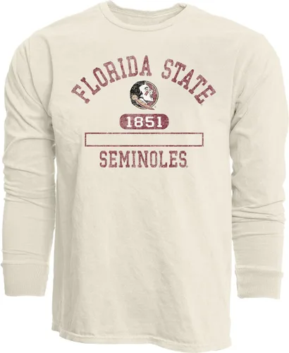 Vista 4 de Blue 84 NCAA Camiseta unisex-adulto de manga larga con licencia oficial de la NCAA, teñida en anillos, color marfil