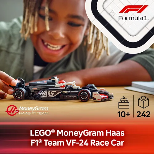 Vista 2 de LEGO Speed Champions MoneyGram Haas F1 Team VF-24 Auto de Carrera de Juguete - Juego de Construcción para Niños, Niños y Niñas, Edades 10+ - Auto