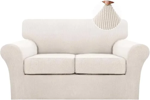 Vista 106 de Turquoize 2 fundas para sillas de sala de estar, funda de sofá con fundas de cojín individuales, funda de muebles para sillas (silla, beige biscotti)