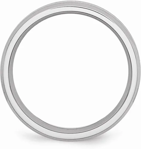Vista 2 de Anillo de plata de ley 925 con incrustaciones de cobalto macizo, borde biselado de 0.236in, acabado mate cepillado