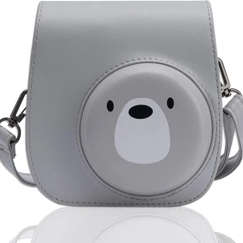 Vista 14 de Funda de piel sintética compatible con cámara instantánea Fujifilm Instax Mini 11 12 con correa ajustable y bolsillo (negro)