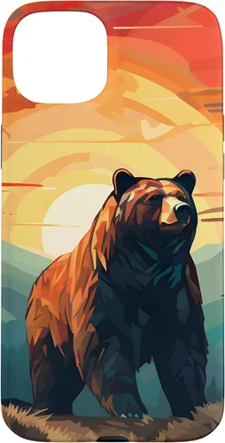 Vista 8 de Funda para iPhone 11 Bear Retro Sunset Forest Spirit Animal
