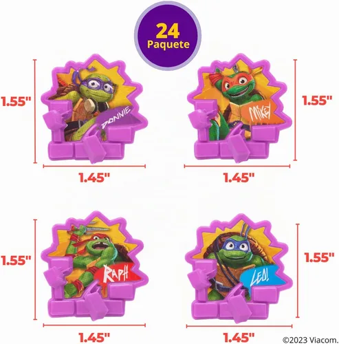 Vista 4 de DecoPac Anillos de poder de tortugas ninja mutantes adolescentes, decoraciones de cupcakes para fiestas de cumpleaños, pasteles y celebraciones
