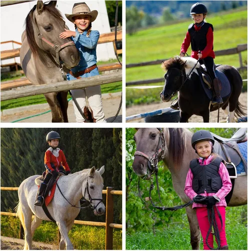 Vista 4 de beroy Pantalones de equitación para niños, pantalones de equitación para niñas, pantalones ecuestres con cremallera frontal, leggings con bolsillos