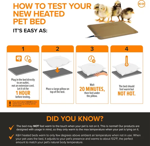 Vista 7 de K&H Pet Products Thermo-Peep tapete térmico, no aplica, Bronceado