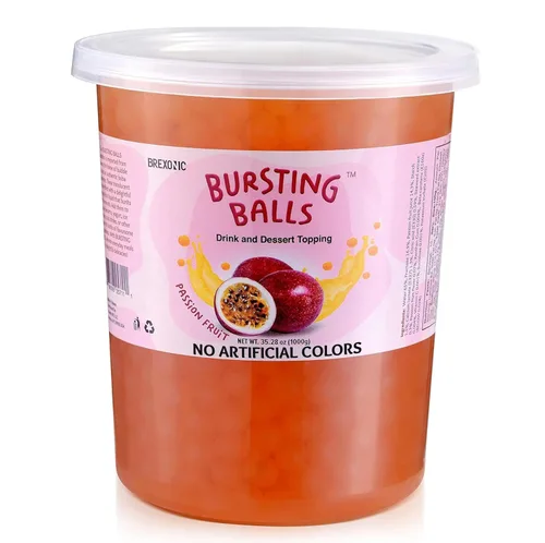 Vista 24 de Perlas Boba de fruta de la pasión, bolas de té explosivas, bebida y cobertura de postre, perlas de tapioca de burbujas de maracuyá para té