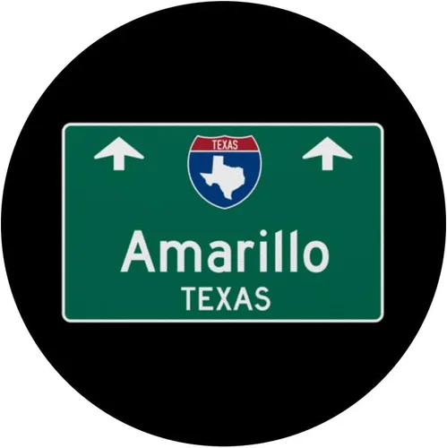 Vista 3 de Amarillo Texas Road Trip TX Highway Traffic Sign PopSockets Standard PopGrip