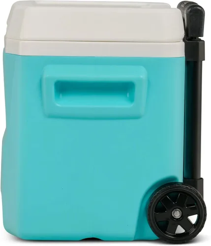 Vista 5 de Cooler Hard-Sided Ice Chest, Portable Insulated Cooler with Wheels, Telescoping Handle, Cool Riser Tech, Leak-Resistant