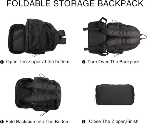 Vista 2 de seyfocnia Mochila de gimnasio para hombres, mochila de viaje impermeable con compartimento para zapatos, bolsa de gimnasio deportiva ligera, Negro