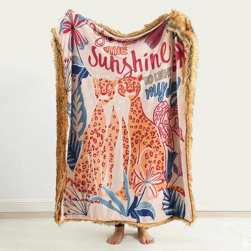 Vista 9 de Manta de felpa de piel sintética de lujo con patrón azteca, súper cálida, esponjosa, elegante, mullida manta decorativa para sofá, sillón, sofá