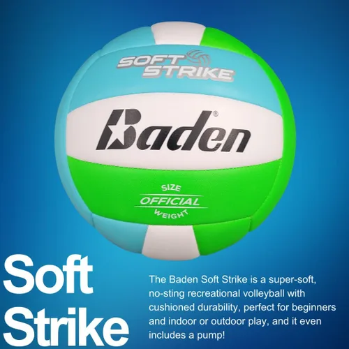 Vista 2 de Baden Soft Strike Voleibol Recreativo de Cuero Sintético Amortiguado Interior/Exterior para Principiantes y Jóvenes Tamaño Oficial