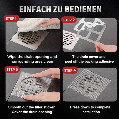 Vista 6 de 2026 Nuevo Atrapapelos Desechable para Drenaje de Ducha - Protector Cuadrado para Drenaje de Piso de Baño (10 unidades)