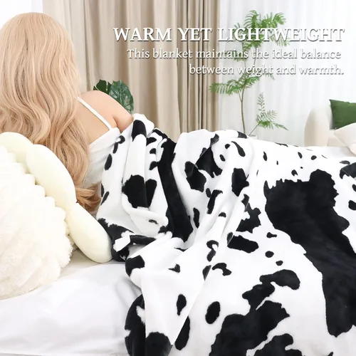 Vista 4 de SEEGU - Manta blanca y negra, 40 x 50 pulgadas Soft Warm Cozy, For Car Seat Stroller Travel, Home Room Bedroom Decor, All Seasons, Birthday Gifts