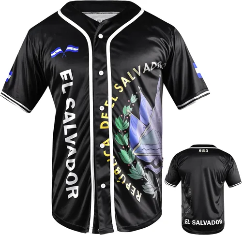 Vista 6 de fox & fury Camisetas de béisbol negras México, Guatemala, El Salvador, Honduras, Venezuela, Puerto Rico, Brasil, Cuba, Nicaragua