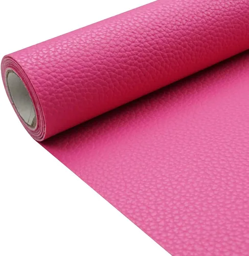 Vista 17 de Tela de cuero de imitación de textura litchi azul bebé PU 11.8x53.14 pulgadas (30x135 cm) de 1.13 mm de espesor para tapicería, manualidades