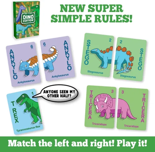 Vista 3 de Wreathy Games® - Juego de cartas Go Fish Edición Dino® - Edades 3 y más (Dino)