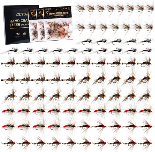 Vista 11 de Goture Fly Fishing Flies Kit,25pcs/30pcs/100pcs Fly Fishing Lures,Dry Flies Wet Flies Streamers Nymphs Flies, Fly Fishing Assortment Kit for Bass