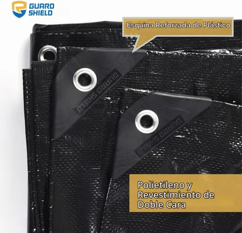 Vista 2 de GUARD SHIELD Black Tarp Waterproof 6x6 Feet All Purpose 7mil Tarps Negro