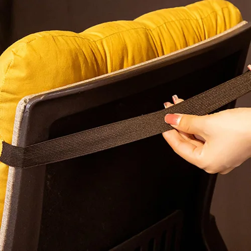 Vista 5 de ZTGL Cojín plegable para silla mecedora, antideslizante, grueso, suave, con respaldo alto, para interiores y exteriores, cojín largo para silla Azul