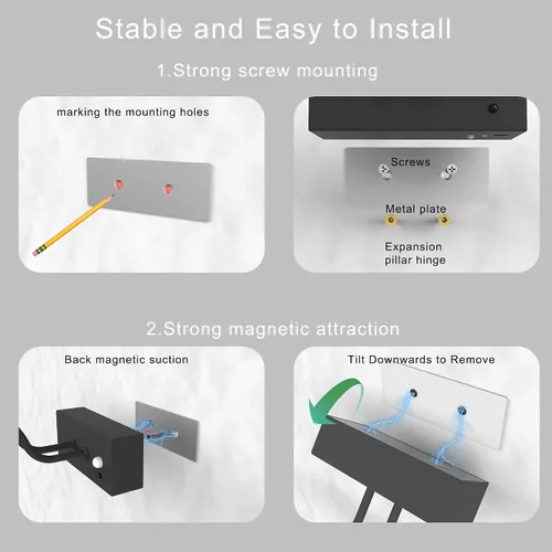 Vista 7 de PAIHOME Luces para fotos en la pared, luz magnética recargable con sensor de movimiento inteligente, control remoto regulable y temporizador