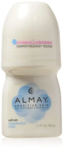Vista 2 de Almay Antitranspirante y desodorante, piel sensible, roll-on, sin fragancia, 1.7 oz (paquete de 4)