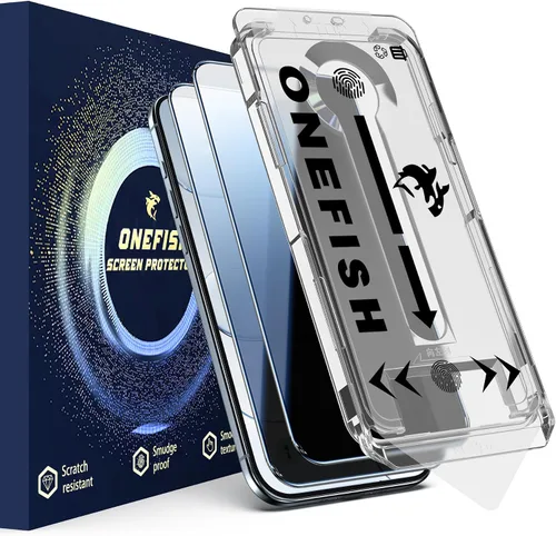 Vista 10 de OneFish Protector de pantalla de vidrio templado de borde completo para iPhone 11 Pro/XS/X de 5.8 pulgadas, paquete de 2 refuerzos de bordes, HD