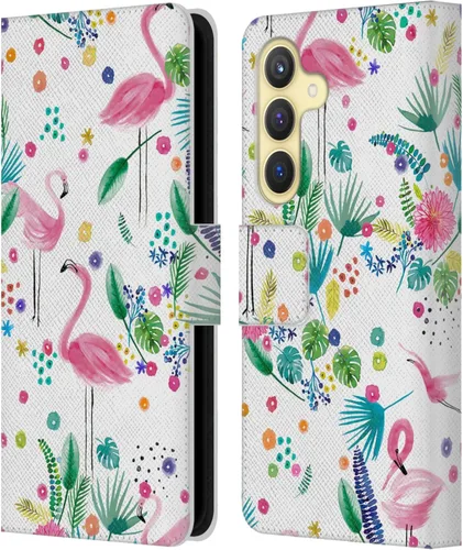 Vista 132 de Head Case Designs Officially Licensed Ninola Brushstrokes Black Summer Patterns Leather Wallet Case Compatible with Samsung Galaxy A07 4G