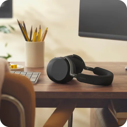 Vista 2 de Jabra Evolve3 85 - Auriculares inalámbricos Bluetooth con micrófono para el trabajo, USB-A, tecnología de llamada de voz AI, cancelación activa