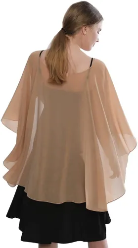 Vista 6 de LMVERNA Chal para mujer, capas formales de gasa, ligeras, transparentes, para cubrir el vestido